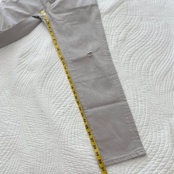 American Eagle Airflex+ Mens Gray Slim Straight Jeans Size 34x30 Distressed - Picture 11 of 12